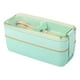thumbnail image 1 of Wheatss Straw Lunch Box Transparent Lid Double Layer Plastic Lunch Boxes, 1 of 2