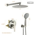 thumbnail image 5 of Boyel Living Shower System 12 inch Rain Shower Head Wall Mount Dual Shower Heads for Bathroom Handheld Rainfall Shower Faucet Set with Valve Included in Brushed Nickel, 5 of 7