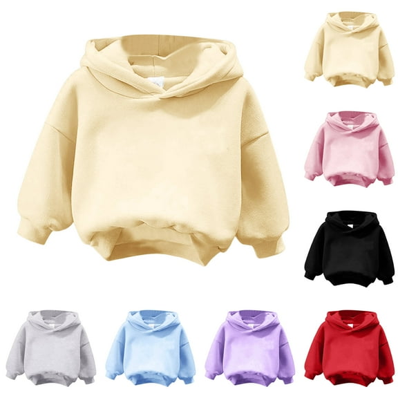 idosla Baby Toddler Kid Boy Girl Solid Casual Pocket Hoodie Sweatershirt Pullover (Purple, 1-2 Years)