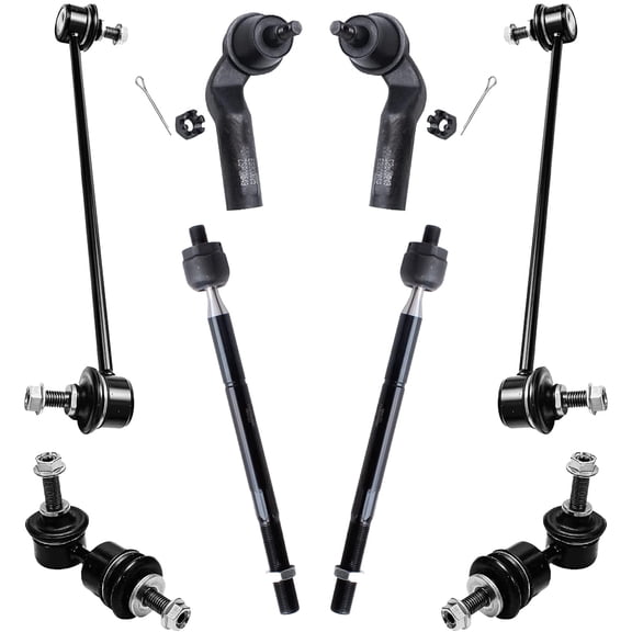Detroit Axle - 8pc Front Suspension Kit for 2004-2009 Mazda 3, 2009 3 Sport, 2006-2010 2012-2017 5, 4 Front Inner Outer Tie Rod Ends 4 Front Rear Sway Bar Links Replacement