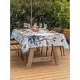 thumbnail image 3 of Outdoor Tablecloth with Umbrella Hole for Patio/Picnic/Party/Camping, Vintage Farmhouse Waterproof Table Cloth Rectangle Table Cover Washable, Blue Country Texas Star Vines Wooden (52"x 70"), 3 of 8
