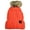 Neon Orange, variant on Thick Cable Knit Faux Fuzzy Fur Pom Fleece Lined Skull Cap Cuff Beanie, Neon Orange