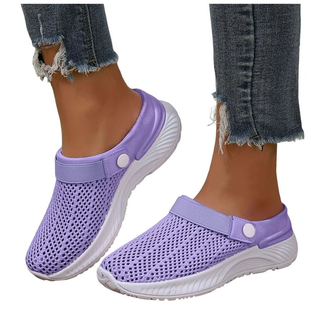 Womens Orthopedic Mules Clogs with Back Straps Summer Breathable Mesh Walking Slip on Sneakers Sandals
