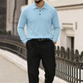 thumbnail image 2 of Men's Corduroy Pullover Polo Shirt Long Sleeve Slim Fit Business Casual Golf Top, 2 of 8