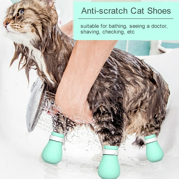 Shoes Adjustable Pet 4pcs set scratch Cat Pet Silicone scratch Cat Pet Adjustable Fesjoy Yorten Rookin