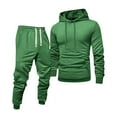 thumbnail image 6 of Dresfit Mens Sweatsuit Winter Big and Tall Drawstring Pullover Sweaters and Sweatpants Set 2 Piece Set Long Sleeve Jogging Jogging Suit Fall Fleece Workout Streetwear Green #4 Polyester, 6 of 6