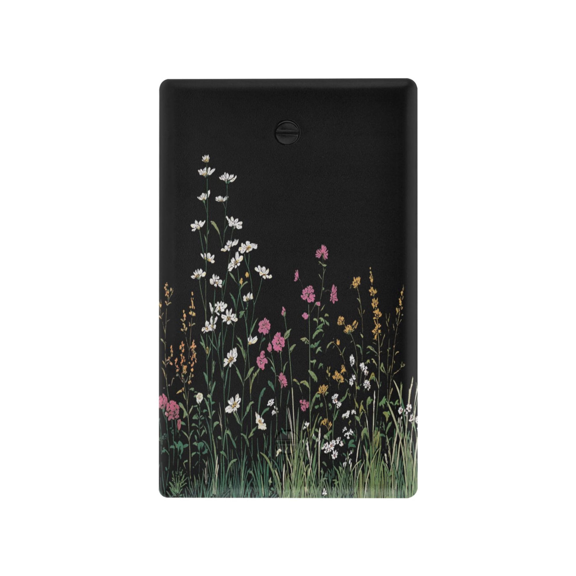 IAUYY Retardant PC Material Unused Outlet Cover Switch Plate Covers Easy DIY Installation with Screws Light Switch Cover Plate Little Flower at Night