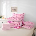 thumbnail image 6 of Manfei Animal Axolotl 7-Piece King Bedding,Watercolor Amphibian King Bed in a Bag,Pink Reversible, 6 of 7