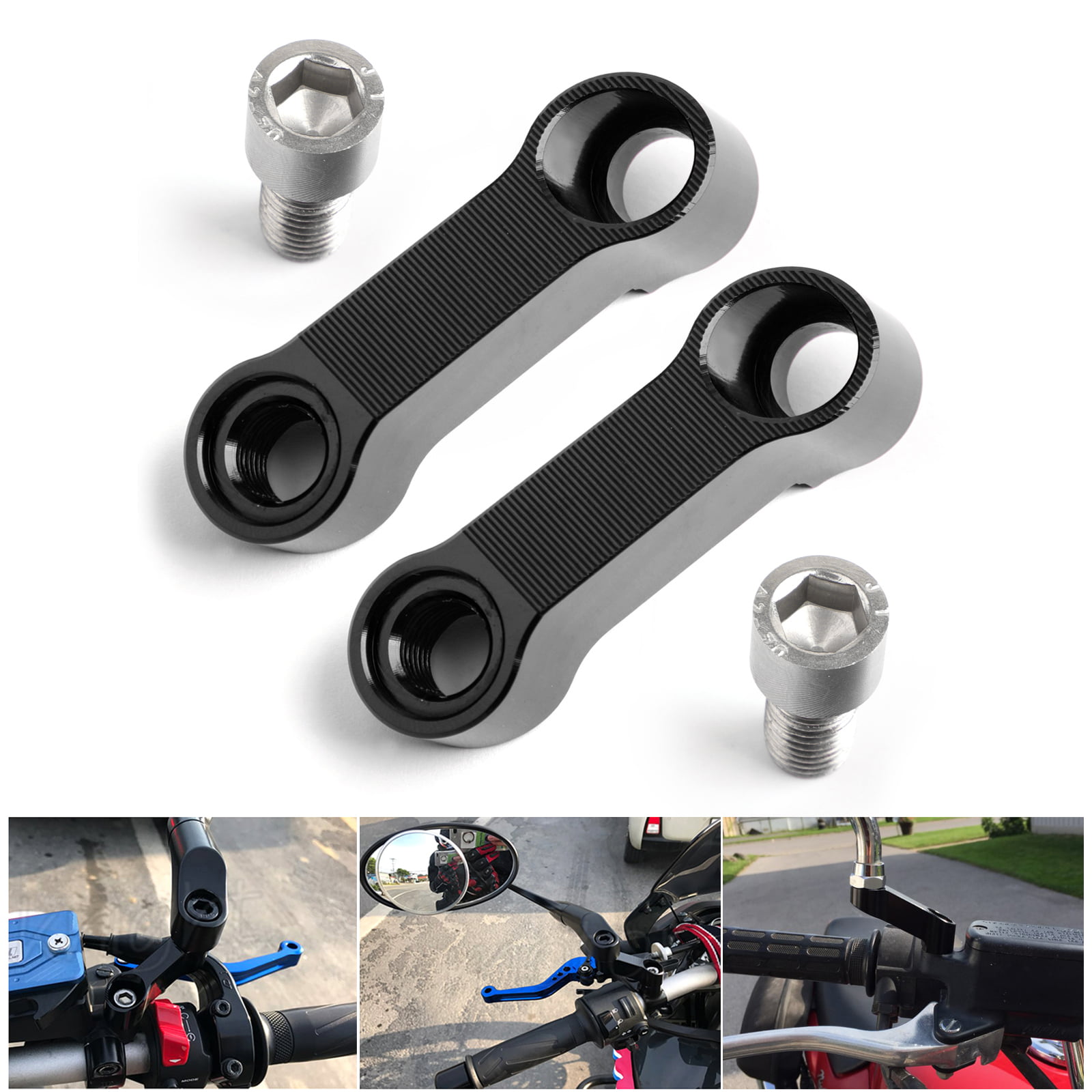 Z10 Motorcycle chrome mirrors Riser Extension Brackets Adapter 1 pair 8mm 