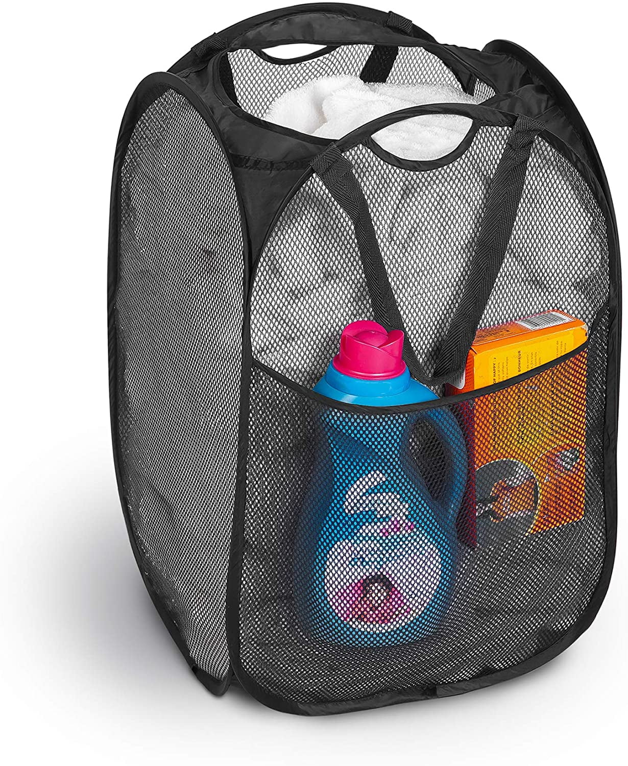 Deluxe Mesh Spiral Collapsible Design Holds 3 Loads Blue Home