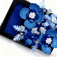 thumbnail image 3 of Blue Flower Building Set, Artificial Flowers for Women, Gift for Birthdays Valentines Day, Indoor Plant Decorations, Home Office Table Centerpiece Decor, 3 of 5