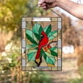thumbnail image 3 of Red Cardinal Stained Glass Window Hanging,Cardinal Decor Handmade Art Craft Hanging Ornament for Window,Bird Suncatcher Home Decoration Memorial Gifts, 3 of 5