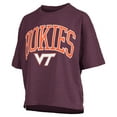 thumbnail image 2 of Women's Pressbox Maroon Virginia Tech Hokies Nelson Arch Over Logo Waist Length Oversized Slub T-Shirt, 2 of 3