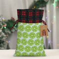 thumbnail image 5 of Rocae Green Lemon Slices Print Christmas Drawstring Linen Gift Bag with Drawstrings Treat Bag Goody Present Bags for Christmas Party Favor, 5 of 8