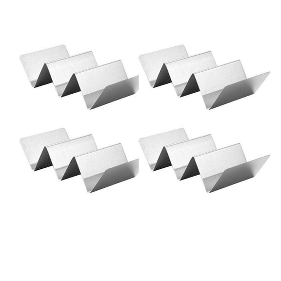 Taco Holders 4 Packs - Stainless Steel Taco Stand Rack Tray Style, Oven Safe for Baking, Dishwasher and Grill Safe