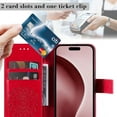 thumbnail image 6 of Designed for Samsung Galaxy S25 Ultra Case Wallet, Magnetic Clasp Flip Stand Folio Cover with Embossed PU Leather Credit Card Holders Slots Wrist Strap Phone Case for Samsung Galaxy S25 Ultra,Red, 6 of 8