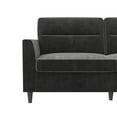 thumbnail image 4 of Novogratz Concord Sofa, Small Space Living Room 3 Seater, Pocket Coil Cushions, Gray Velvet, 4 of 16