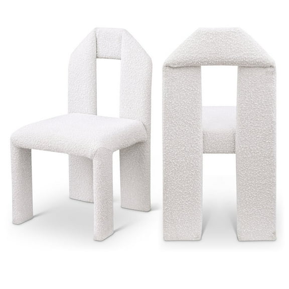 Meridian Furniture Bennett Cream Boucle Fabric Dining Chair (Set of 2)