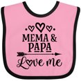 thumbnail image 3 of Inktastic Mema and Papa Love Me Girls Baby Bib, 3 of 4