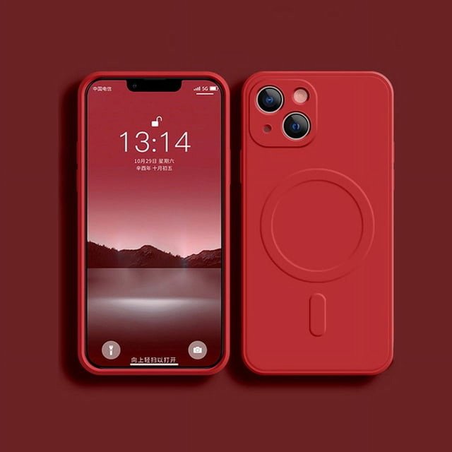 wangyu Liquid Silicone Case For iPhone 15 14 13 12 11 Pro Max Plus Mini X XR Xs Plus Phone Magnetic Wireless Charging For Magsafe Cover