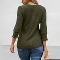 thumbnail image 4 of Dasayo Ladies Tops Knit Winter Green Long Sleeve Ruffle Solid Comfort Shirts T Shirts for Women M, 4 of 6