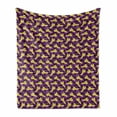 thumbnail image 1 of Tropical Soft Flannel Fleece Blanket, Exotic Parrot Birds Flying on Oriental Fairytale Backdrop Boho, Cozy Plush for Indoor and Outdoor Use, 50" x 70", Mustard Dark Grey and Purple, by Ambesonne, 1 of 5