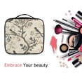 thumbnail image 6 of FORMRS Travel Makeup Bag Large Capacity Train Case Cosmetic Organizer with Adjustable Dividers, Beige Birds, 6 of 8