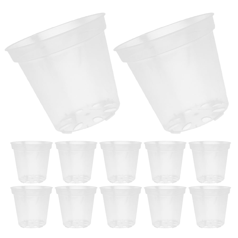 40pcs Round Transparent Nursery Pots with Drainage Holes for Orchids Clear Plastic Flower Containers for Indoor and Outdoor Gardening 3 Inch