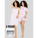 thumbnail image 4 of Set Pijama 3 Piezas Mujer Verano Bata Top y Short, 4 of 5
