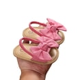 thumbnail image 4 of Baby Girl Bow Knot Sandals Cute Soft Sole Flat Princess Shoes Newborn Infant Non-Slip First Walkers, 4 of 7