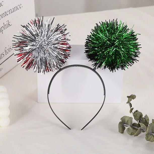 Diadema navideña colorida brillante Bola de seda, accesorios para el cabello, fiesta, actuación, aros para el cabello, sombreros para niños, navidad, Halloween