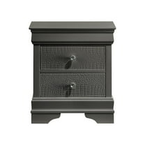 Blaze Modern Style 2-Drawer Nightstand made with Wood in Gray