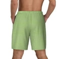 thumbnail image 3 of Kdxio Green Gingham Print Men'S Swim Trunks With Compression Liner 7 Inch Inseam Quick Dry Swim Shorts, 3 of 7