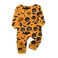 thumbnail image 4 of HTHLVMD Jack O Lantern Pajamas, Family Matching Sleep Set, Yellow Halloween Pjs, Long Sleeve Loungewear, Funny Halloween Pajamas Family Button Up 2 Piece Pajama Set Sleepwear, 12 Months, 4 of 4