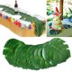 thumbnail image 2 of Paquete de 12 hojas artificiales simuladas de tela de amplia aplicación, hojas de palma falsas verdes, decoración para el hogar, 2 of 8