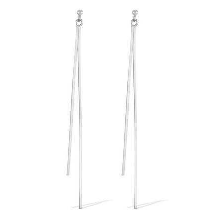 Minimalist Inspired Thin Strands Sterling Silver Dangle Earrings