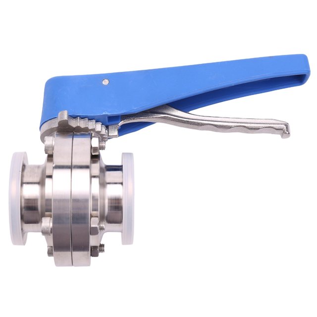 1-1/2 Inch 38mm Ss304 Stainless Steel Sanitary 1.5 Inch Clamp Butterfly Valve Squeeze Trigger For H