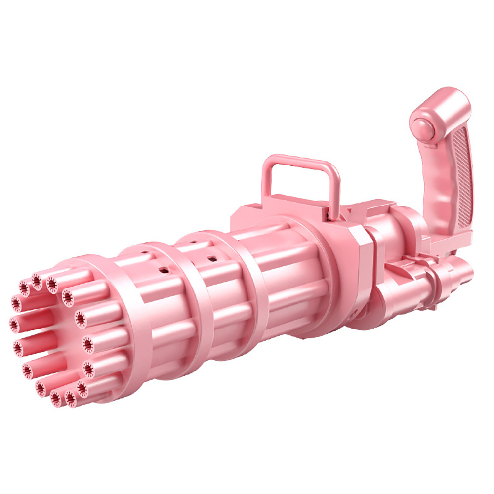 Gatling Bubble Machine 2021 Cool Automatic Gatling Bubble Gun , 15-Hole Novelty Electric Bubble Blower Gatling Gun Outdoor Toys for Kids - Pink - image 3 of 3