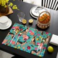 thumbnail image 3 of German Shepherd Dog and Flower Summer Placemats Table Placemats Set Of 6-Linen Kitchen Washable Placemats Table Mats 11.8"x17.7"Non-Slip Heat Resistant, 3 of 5