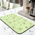 thumbnail image 2 of Healthy Avocado Dish Drying Mat, Green Cute Fruit Print Artistic Kitchen Mat, 2 of 6