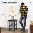 thumbnail image 3 of 59" Bedside End Table with Lamp Attached, Floor Lamp With USB Ports, Premium Nightstand, 3 of 8
