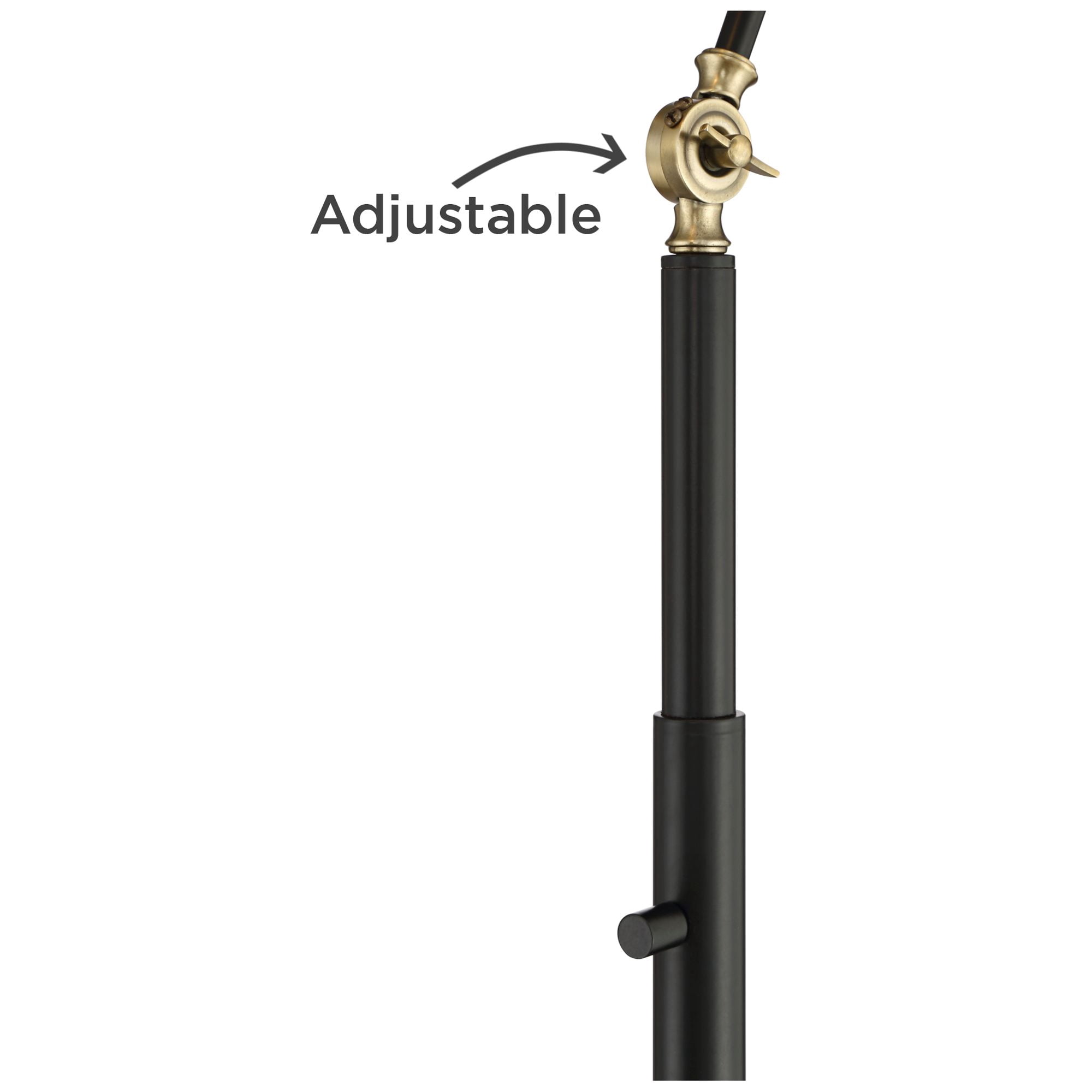 360 Lighting Wray Mid Century Modern Pharmacy Floor Lamp 61" Tall Flat Black Warm Brass Adjustable Swivel Head for Living Room Reading Bedroom Home