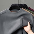 thumbnail image 4 of LNWUY Men's Long Sleeve Shirts Quick Dry Performance Shirt Spring Autumn Solid Color Padded Warm Comfortable Round Neck Shirts with Zipper Gray M, 4 of 4