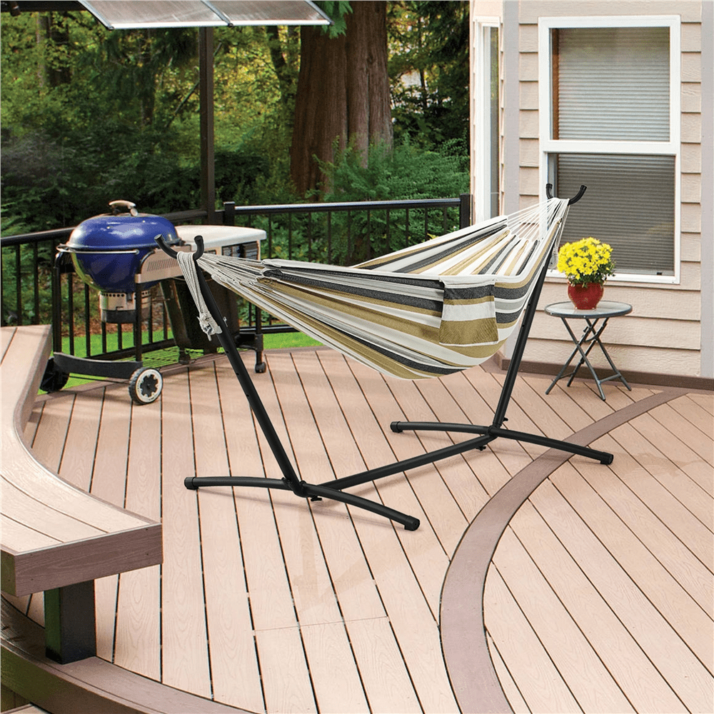 Yaheetech 2-people Hammock & Stand Set with Storage Bag, Desert Stripe