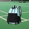 thumbnail image 4 of GARENDE Drawstring Backpack Badminton Backpack Daypack Professional Tennis Racket Bag Racquet Carrying Bag for Pickleball Gym Fitness Blue Black, 4 of 6