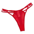 thumbnail image 2 of Sunvit-Panties Juniors Red Sheer Mesh Thong Underwear - Size S, 100% Polyester with Strappy Accents & Adjustable Straps, Sexy Intimate Lingerie, 2 of 7