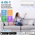 thumbnail image 6 of 12000 BTU Mini Split Air Conditioner Heat Pump, 21 SEER2 208-230V Split Wall-Mounted Ductless AC Unit Cools Up to 450 Sq. ft, Inverter Compressor AC Unit with Wifi, Energy Efficient, Installation Kit, 6 of 7