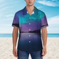 thumbnail image 2 of Balery Night At Lake Aurora Camisas hawaianas de manga corta para hombre, camisas playeras de corte holgado, camisas de vacaciones con botones,Large, 2 of 7