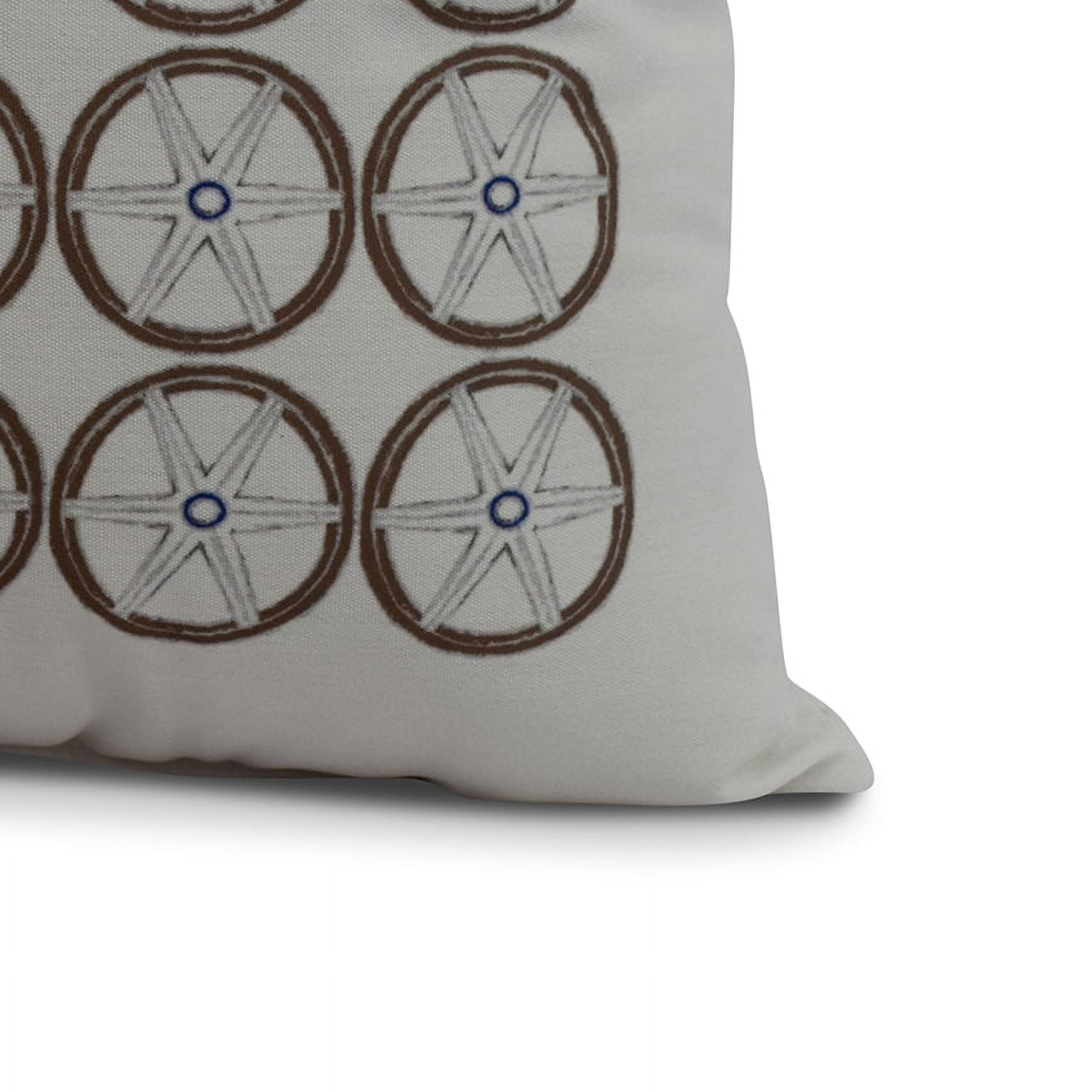 Simply Daisy, 16" x 16" Nautical Geo Square, Geometric Print Outdoor Pillow, Ivory