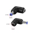 thumbnail image 2 of Uxcell DC Power Connector Right Angle 5.5mm x 2.1mm Male to Female Converter 5 Pack, 2 of 3